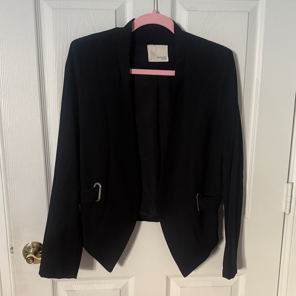 Mustard Seed Classic Black Blazer with design size medium